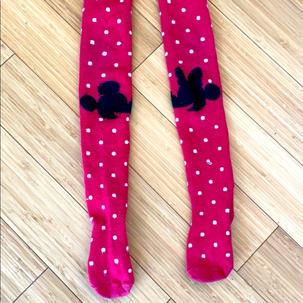 Disney Minnie and Mickey Silhouette Girls Tights